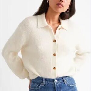 & Other Stories Collared Alpaca Cardigan Sweater